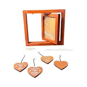 Fathers Day Rotating Wooden Picture Frame with Hearts 4.4'x5.7' Frame